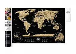 Скретч карта світу 1DEA.me Travel Map Weekend Black World (gold) (англ.) (13072) - мініатюра 6