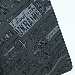 Ключниця шкіряна "Ukraine" на кнопках чорна - мініатюра 5