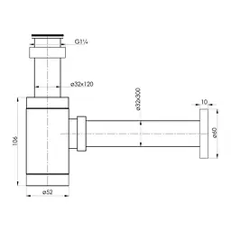 Сифон для умивальника Imprese Hydrant ZMK031806600, Хром - мініатюра 2