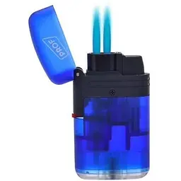 Запальничка Prof Double Jet Flame Transparent Blue - мініатюра 2