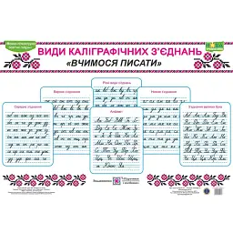Види каліграфічних з'єднань. Вчимося писати. Комплект таблиць - Людмила Грибчук
