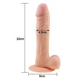 Фалоімітатор із присоскою LoveToy The Ultra Soft Dude Flesh 22 см тілесний - мініатюра 8