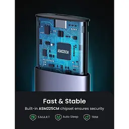 Кишеня зовнішня Ugreen USB-C to M.2 B-Key/M+B Key SSD 5Gbps SATA 3.0 aluminum 0.5m (10903) - мініатюра 4