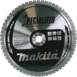 Диск пиляльний по металу 305х25.4 мм 60T Makita TCT SPECIALIZED B-33439