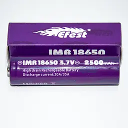 Акумуляторна батарея 18650 Efest 2500 mAh 3.7V Li-Mn Фіолетова — акумулятор (для вейпа) (ST) - мініатюра 2