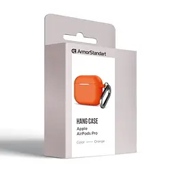 Силіконовий чохол для навушників Apple AirPods Pro, Hang Case, помаранчевий, ультратонкий захисний кейс товщиною 2 мм, захист від подряпин, пилу та ударів, компактний, з карабіном для кріплення, ArmorStandart (ARM56065) - мініатюра 8