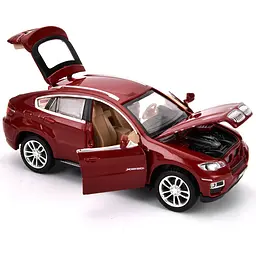 Колекційна металева модель автомобіля Автопром BMW X6 з інерцією, світлом та звуком 1:32 - мініатюра 6