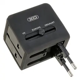 Мережевий фільтр XO WL01 charger can use for all countries for UK, EU, US Чорний - мініатюра 2