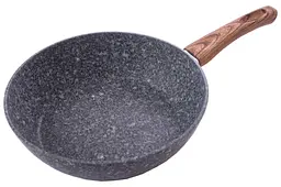 Сковорода глибока антипригарна Kamille 4166 26 см Granite алюміній - мініатюра 2