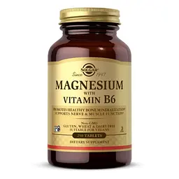 Магній Solgar (with Vitamin B6) - 250 таблеток, для м'язів і нервової системи