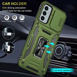 Ударостійкий чохол Camshield Army Ring для Samsung Galaxy A14 4G/5G Оливковий / Army Green - мініатюра 3