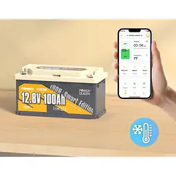Акумулятор Power Queen LiFePO4 12V [12.8V/100Ah/1280Wh] [124766] - мініатюра 4
