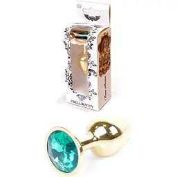Анальна пробка Boss Of Toys Boss Series - Jewellery Gold Plug Green S, BS6400024, Золотий / Зелений