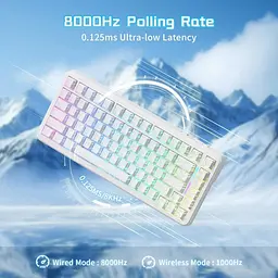Клавіатура Attack Shark X82 Pro RGB HE Magnetic Switch Wireless White Contour Line (AS-6972792470702-WCL) [166727] - мініатюра 3