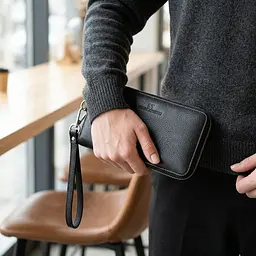 Красивий клатч унісекс на одне відділення з натуральної шкіри ST Leather 22697 чорний - мініатюра 2