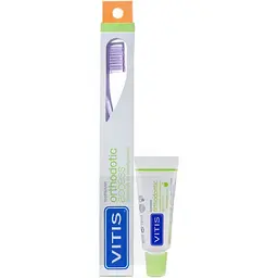 Зубна щітка Vitis Orthodontic Access + Vitis Orthodontic зубна паста 15 мл в асортименті червона  - мініатюра 3
