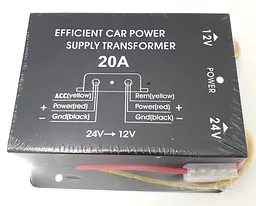 Перетворювач напруги 24 V на 12 V, автоінвертор-конвертор DC/DC 24 V-12 V 20 A UKC - мініатюра 1