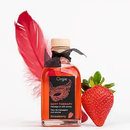Набір для масажу Orgie – Sexy Therapy Strawberry (100 мл), їстівне розігріваюче масло + пір'їнка Orgie SX1507 101125 - мініатюра 4