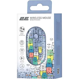Бездротова миша 2E MF300 PETS:CATS Silent WL BT, синій (2E-MF300WPETSBL) - мініатюра 2