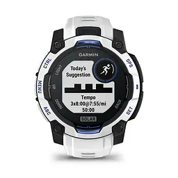 Смарт-годинник Garmin Instinct 3 45mm Solar Whitestone with Whitestone/Bolt Blue Silicone Band (010-02934-03) - мініатюра 5