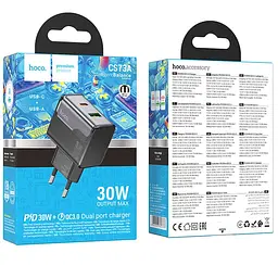 МЗП Hoco CS73A Star Speed PD30W+QC3.0 (1USB-A/1C) Midnight Black - мініатюра 5
