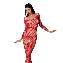 Бодістокінг з великою сіткою Passion BS077 red - мініатюра 1