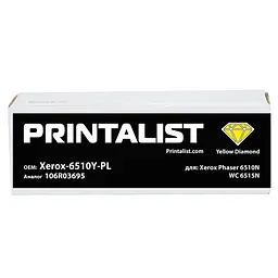 Туба з тонером PRINTALIST для Xerox Phaser 6510N, WC 6515N аналог 106R03695 Yellow ( 4300 ст.) (Xerox-6510Y-PL) - мініатюра 1