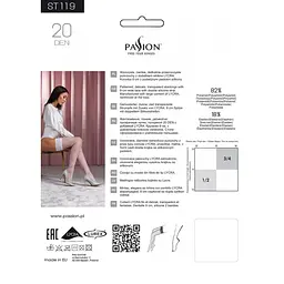 Панчохи Passion ST119 5 white на ажурній силіконовій резинці з квітковим декором і люрексовою ниткою - мініатюра 4