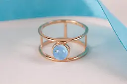 Каблучка з червоного золота з бірюзою 22 K-0190