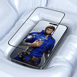 Захисне 3D скло Invisible Airbag для Apple iPhone 15 Pro (6.1") Чорний Blueo teh0031666 - мініатюра 5