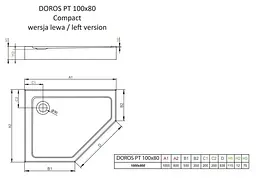 Душовий піддон Radaway Doros PT Е Compact 100x80 лівий SDRPTP1080-05L - мініатюра 2
