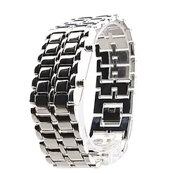 Годинник-браслет Led Watch Iron Samurai Сріблястий з червоними світлодіодами (IBW012SR) - мініатюра 6