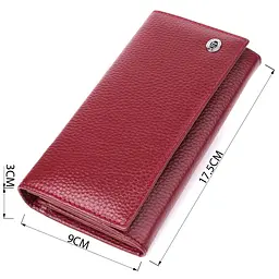 Практичний вертикальний гаманець із натуральної шкіри ST Leather 23085 бордовий - мініатюра 3