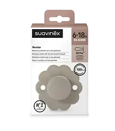 Пустушка Suavinex Wonder фізіологічна силіконова 6-18 місяців світло-коричнева - мініатюра 3