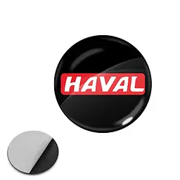 Наклейка з логотипом Haval (червоний напис) для авто і ключів, 15мм, Пвх-пластик, об'ємна