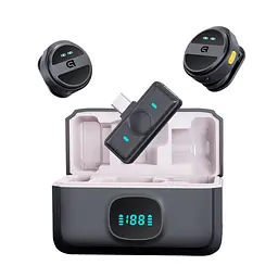 Бездротовий петличний мікрофон із зарядним кейсом ArmorStandart ASM4 2in1 USB type-C black(ARM88480)