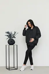 Бомбер для вагітних демісезонний Knoxville розмір XXL-3XL Lullababe Чорний - мініатюра 2