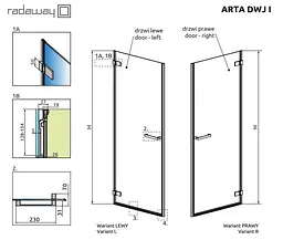 Душові двері Radaway Arta DWJ I 90 см 386072-03-01L - мініатюра 7