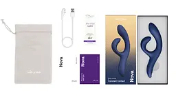Смарт вібратор-кролик We-Vibe Nova Midnight Blue, ергономічний, регульований кут нахилу стовбура - мініатюра 6
