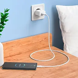 Блок живлення мережевий Hoco C106A Leisure + Type-C single port charger 1USB 10.5W білий - мініатюра 8