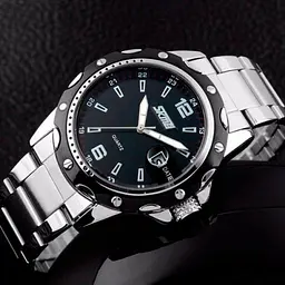 Чоловічий наручний годинник Skmei Robby Steel 0992S Сріблястий з чорним - мініатюра 2