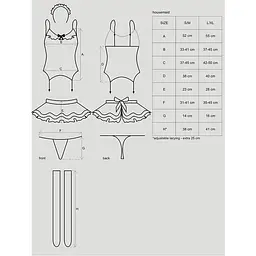 Еротичний костюм Obsessive Housemaid 5 pcs costume S/M - мініатюра 5