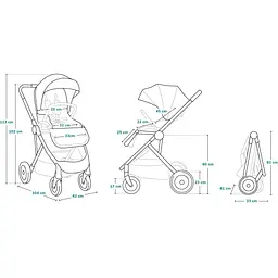 Коляска 3 в 1 Lionelo Amber Dreamin, чорна (LO-AMBER DREAMIN (3in1)) - мініатюра 14
