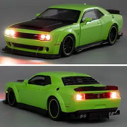 Колекційна металева модель автомобіля АвтоЕксперт Dodge Challenger SRT Hellcat з інерцією, світлом та звуком 1:32 - мініатюра 5