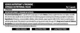 Амінокислота Genius Nutrition L-Theanine 60 капсул - мініатюра 2
