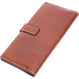 Шкіряний чоловічий гаманець GRANDE PELLE 9,3х18х1 см acs0026947 - мініатюра 2