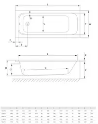 Ванна акрилова Radaway Mia Eco 140х70 пристінна з ніжками (WA1-55-140x070) - мініатюра 2