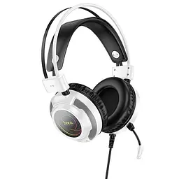Дротові ігрові навушники Hoco W110 Resource Gaming, RGB, USB, 3.5мм, 2м Білий - мініатюра 3