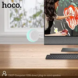 Колонка комп'ютерна Hoco DS27 Computer USB direct plug-in mini speaker USB конектор - мініатюра 6