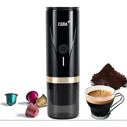 Портативна кавоварка CERA+ Travel Espresso Maker Outdoor для молотого кофе и капсул NS додавання кип'яченої води